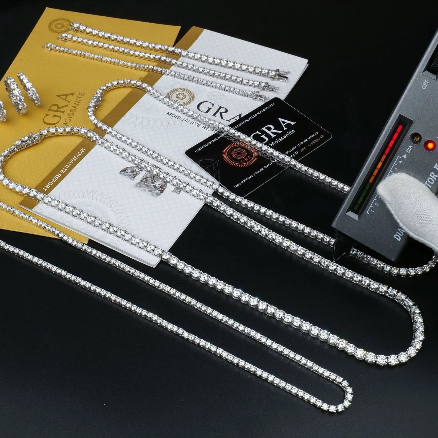 EWYA Full 2mm Moissanite VVS Micro Tennis Chain for Women Men 925 Silver Passes Diamond Tester 16 18 20 to 25 inch Necklace Gift