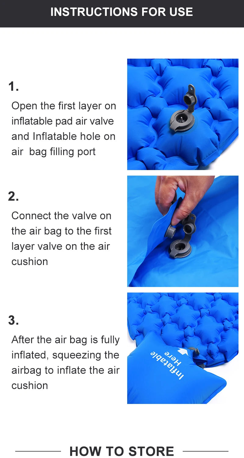 Widesea Camping Inflatable Mattress In Tent Folding Camp Bed Sleeping Pad Picnic Blanket Travel Air Mat Camping Equipment