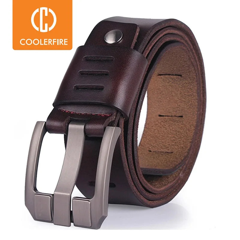 cowhide genuine leather belts for men brand male pin buckle jeans cowboy Mens Belt Luxury Designer High Quality Leather belt men