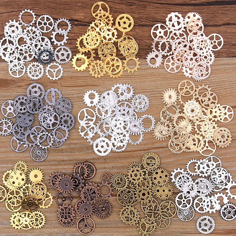 60PCS 10 Color Small Size 8-15mm Mix Alloy Mechanical Steampunk Cogs & Gears Diy Accessories New Oct Drop Ship