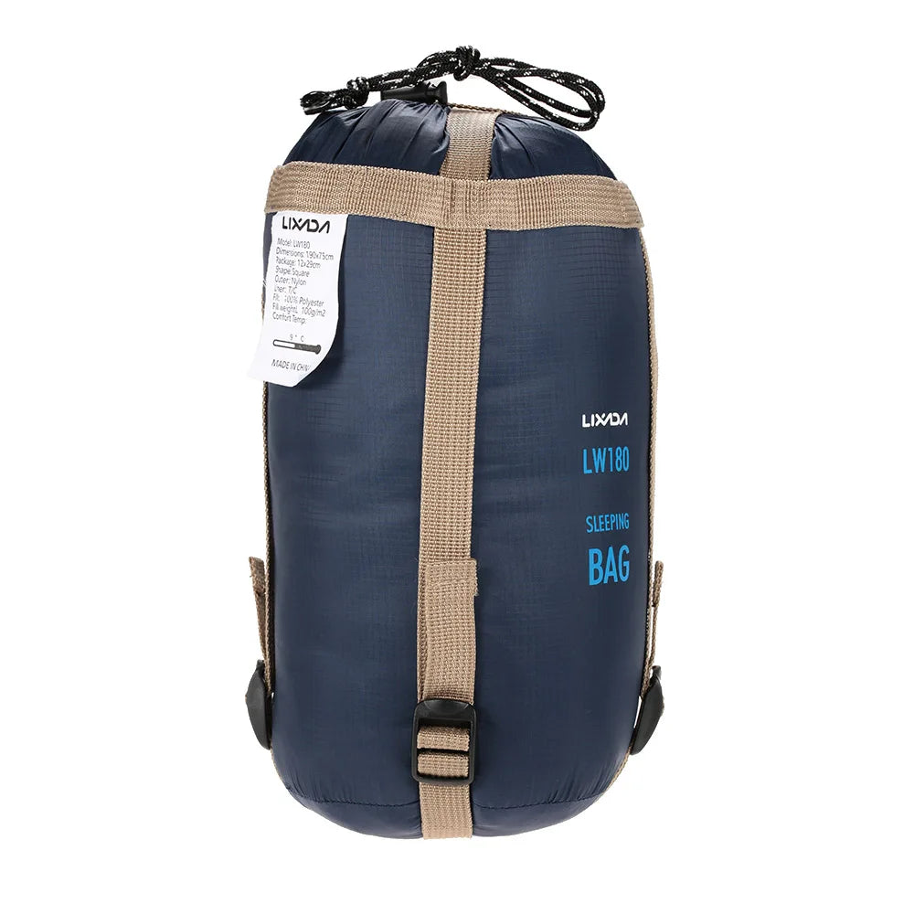 Lixada Camping Sleeping Bag 190*75cm Type Polyester Sleeping Bags Camping With Compression Bag Camping Equipment 680g