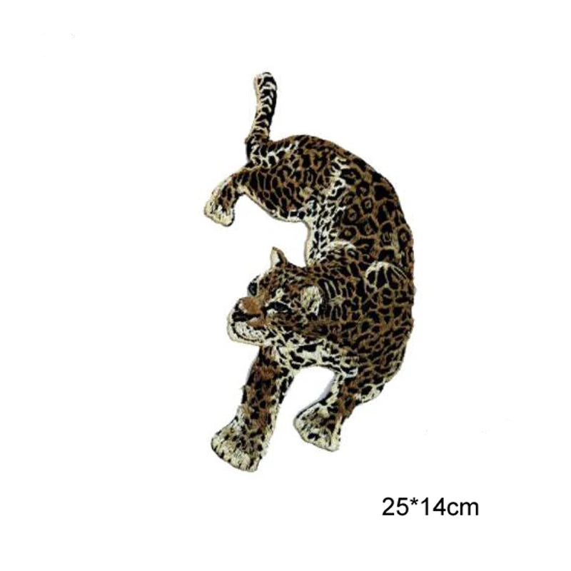 1 Pair Leopard Patches Sew on Clothing Embroidery Biker Patch Diy Applique Clothes t Shirt Women Stickers Scrapbooking