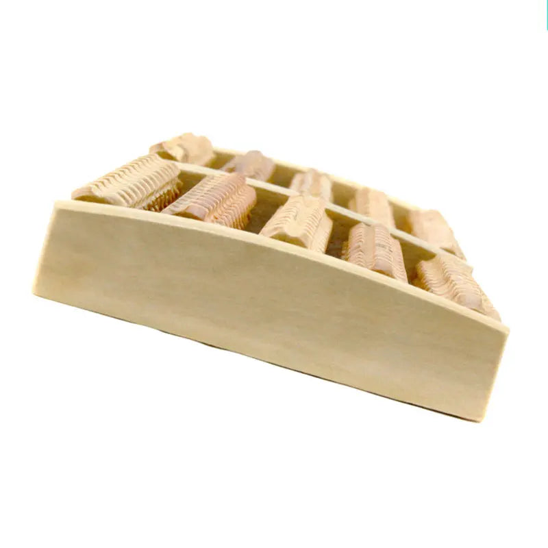 BYEPAIN Wooden Foot Massager Roller Reflexology for Stress Fitness Health Care Feet Massager Colorful Massage Roller Pain Relief