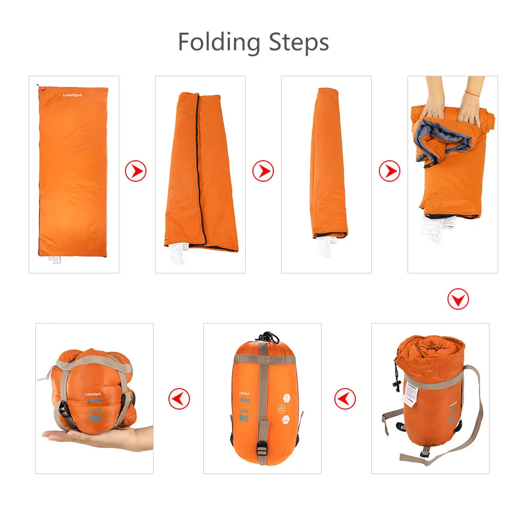 Lixada Camping Sleeping Bag 190*75cm Type Polyester Sleeping Bags Camping With Compression Bag Camping Equipment 680g
