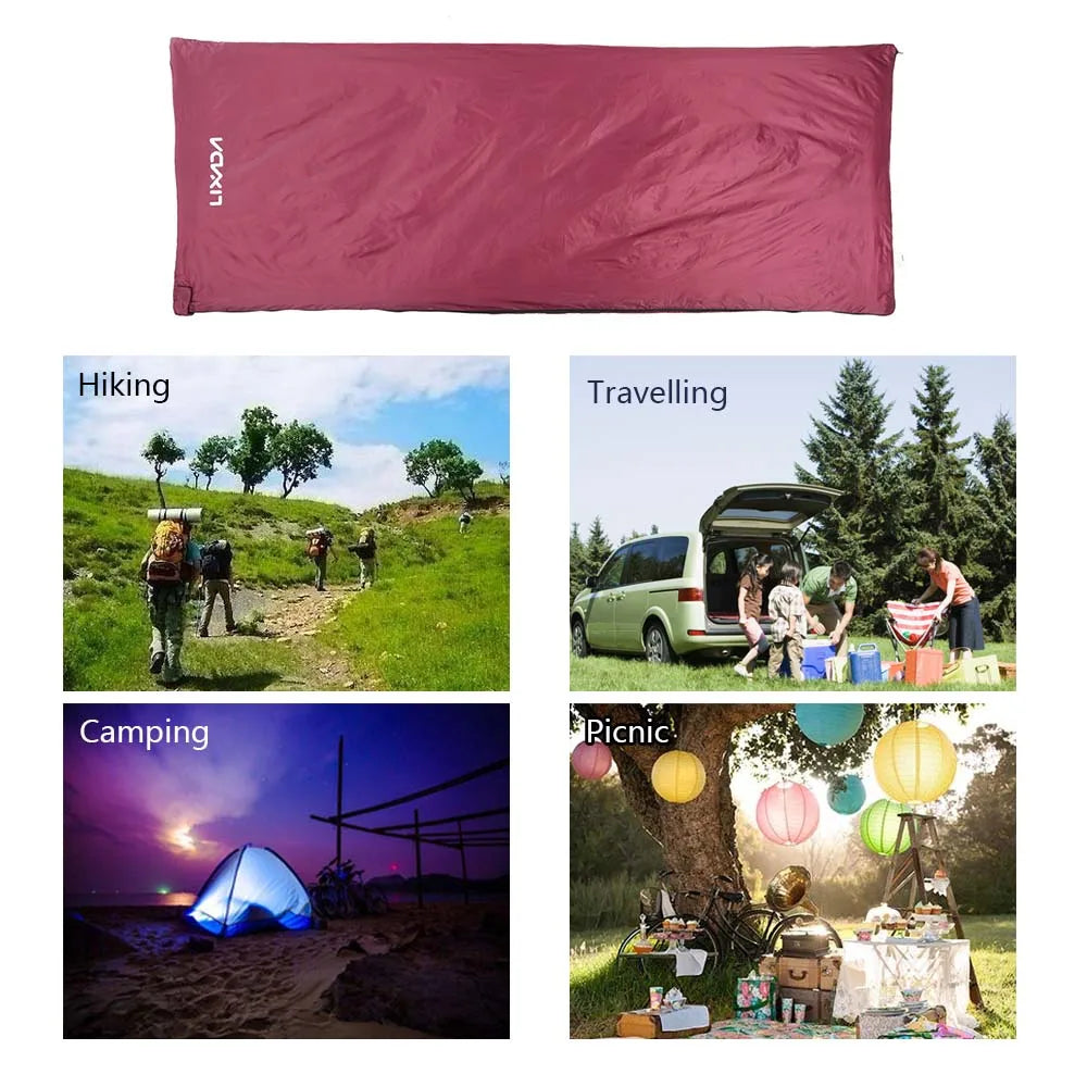 Lixada Camping Sleeping Bag 190*75cm Type Polyester Sleeping Bags Camping With Compression Bag Camping Equipment 680g