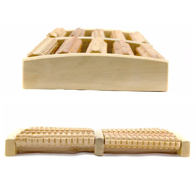 BYEPAIN Wooden Foot Massager Roller Reflexology for Stress Fitness Health Care Feet Massager Colorful Massage Roller Pain Relief