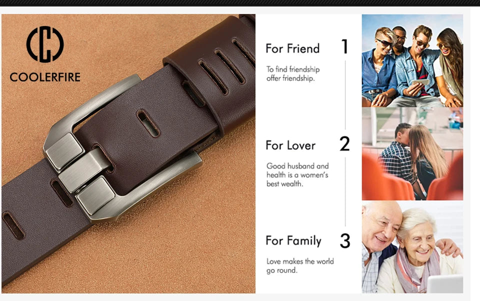 cowhide genuine leather belts for men brand male pin buckle jeans cowboy Mens Belt Luxury Designer High Quality Leather belt men