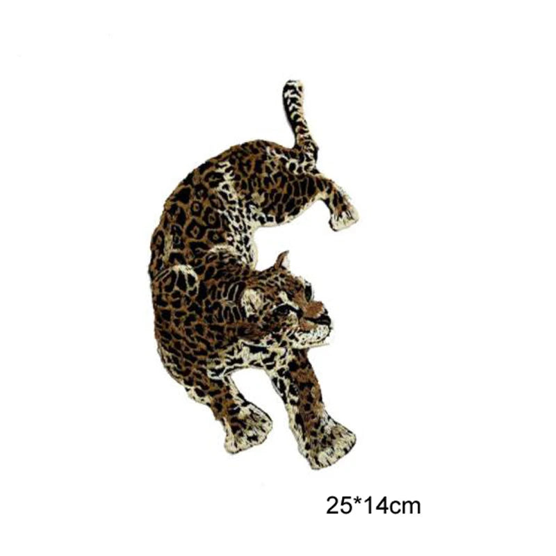 1 Pair Leopard Patches Sew on Clothing Embroidery Biker Patch Diy Applique Clothes t Shirt Women Stickers Scrapbooking