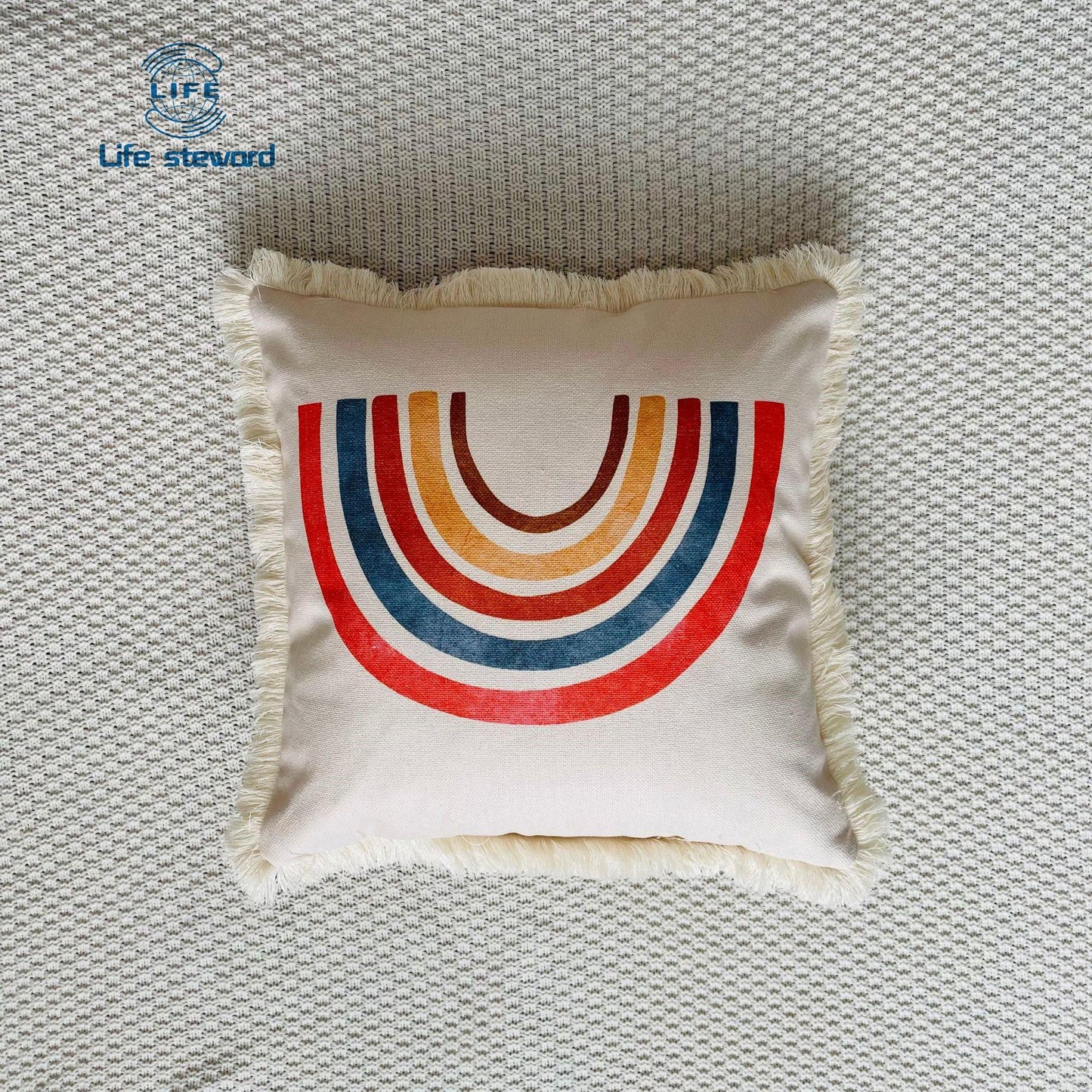 Tassel Edge Cotton Linen Pillowcase Home Decor Cushion Cover
