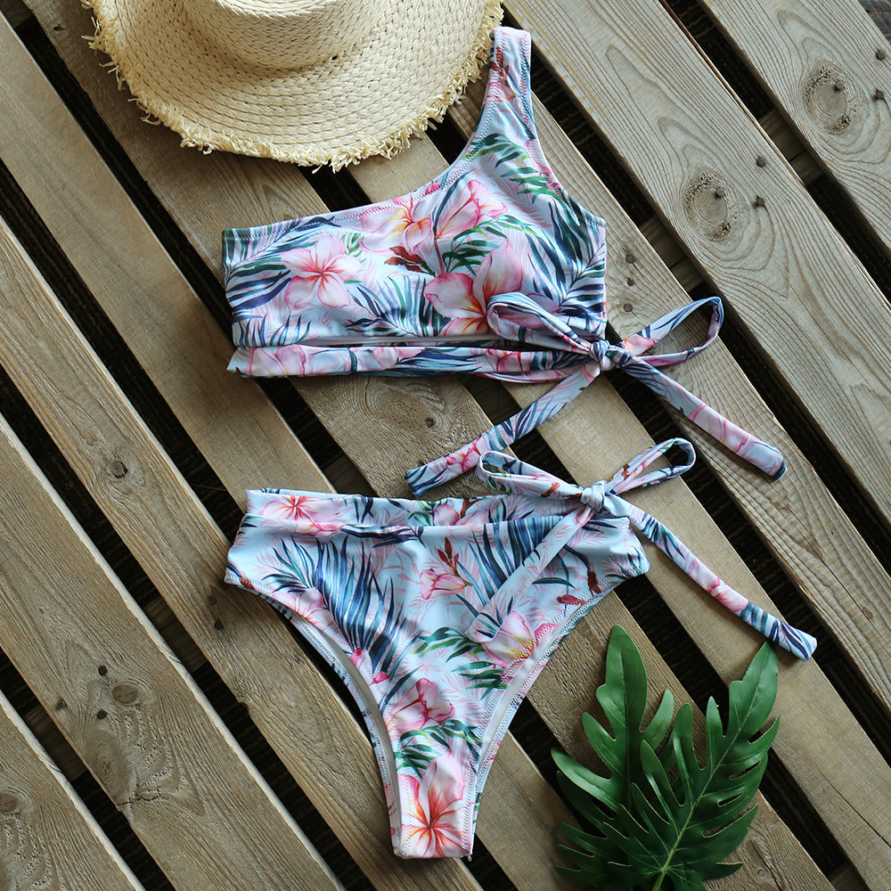 Sexy Bikinis Women New One Shoulder Swimwear High Waist