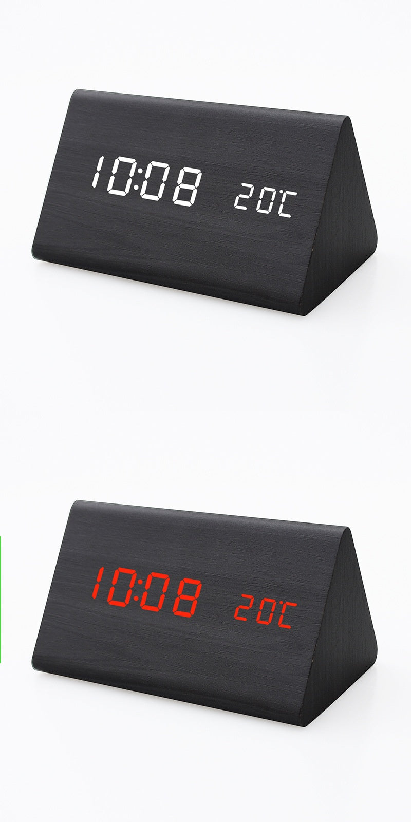 Automatic Timing Wooden Bedside Electronic Clock Led Alarm Clock Desktop L Electronic Student Dormitory Fashion Clock Bedroom Decoration
