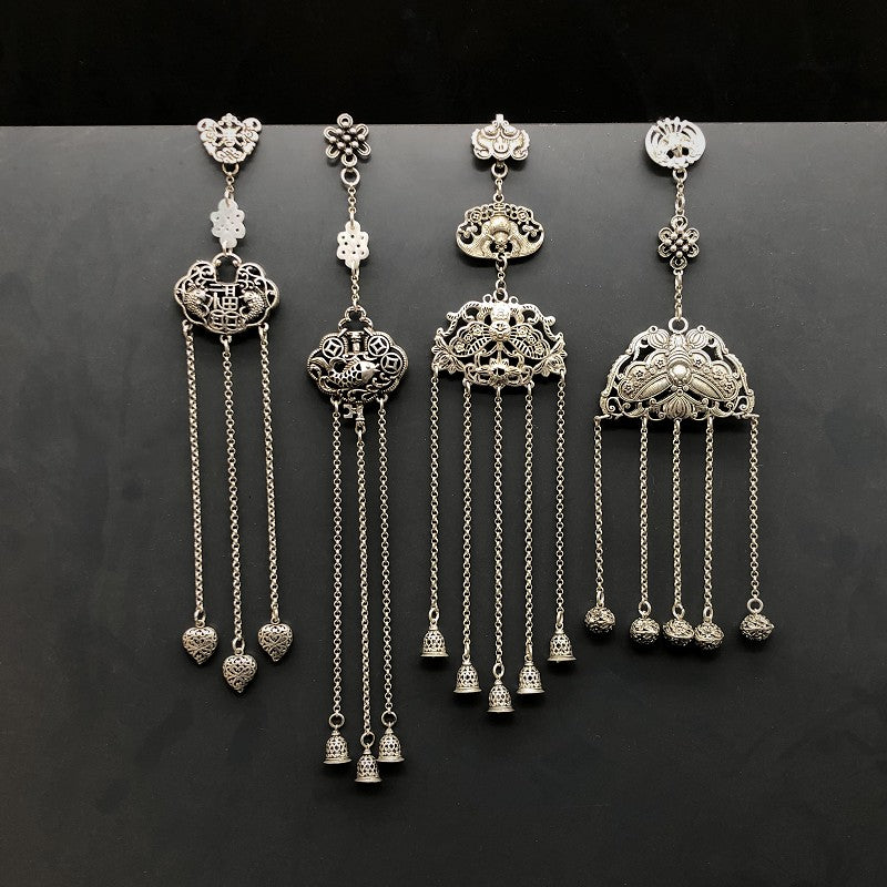 Silver Brooch pendent long