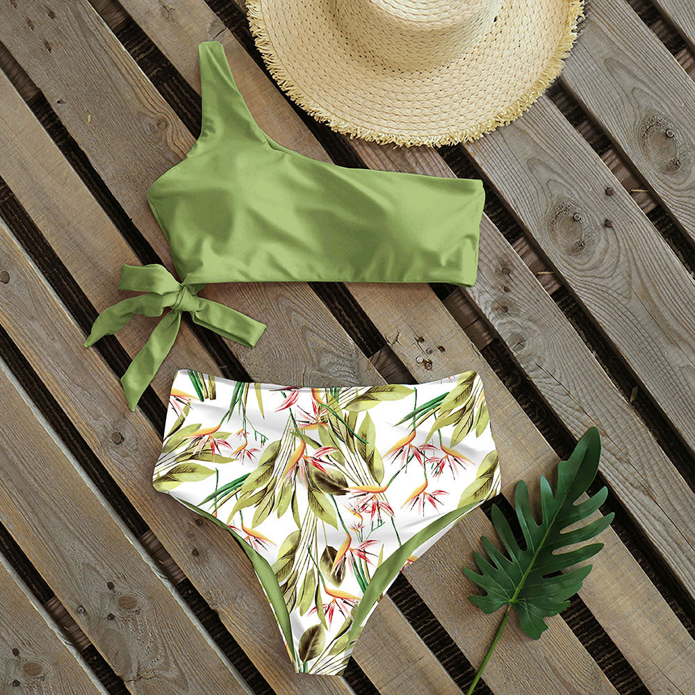 Sexy Bikinis Women New One Shoulder Swimwear High Waist