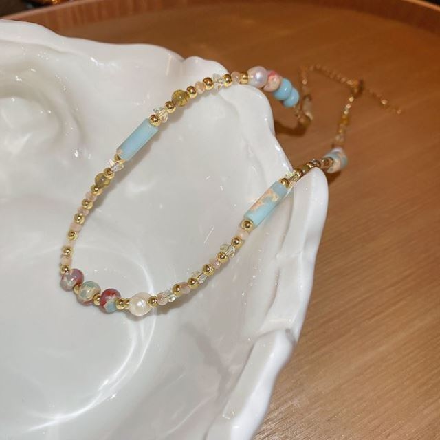 Colorful Pearl Ornamentle Beaded necklace