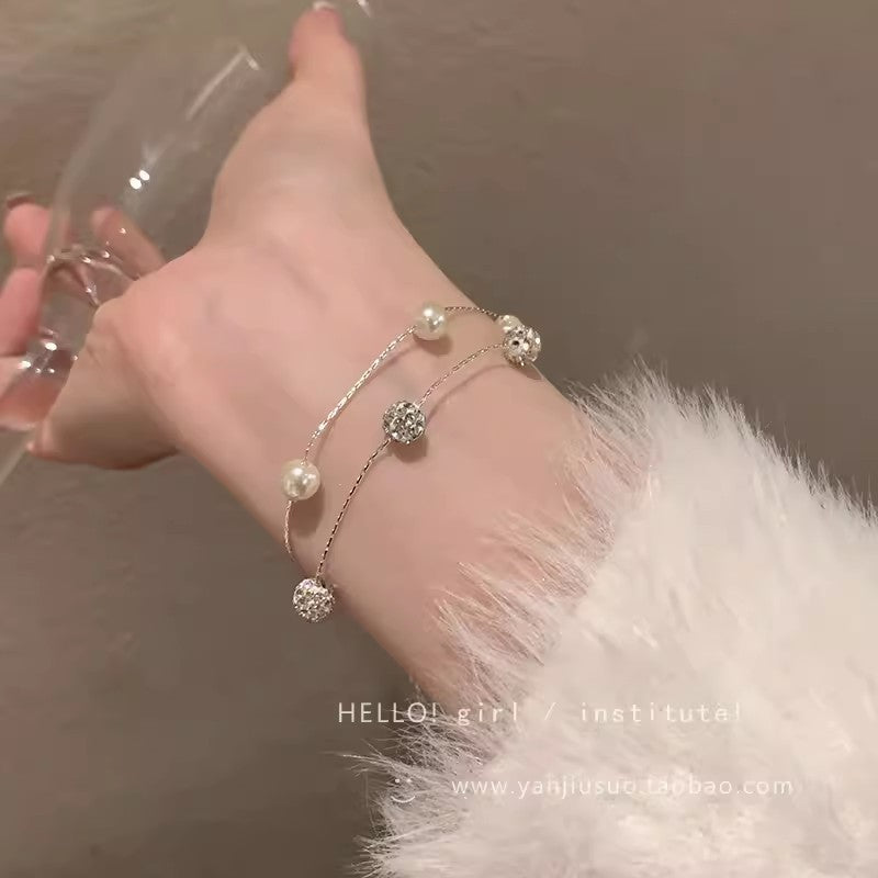 Easiest for Match Fancy Pearl Bracelet Women's New Chinese Style Chinese Ancient Style Obsidian Beaded Bracelet Crystal Bracelet Bracelet
