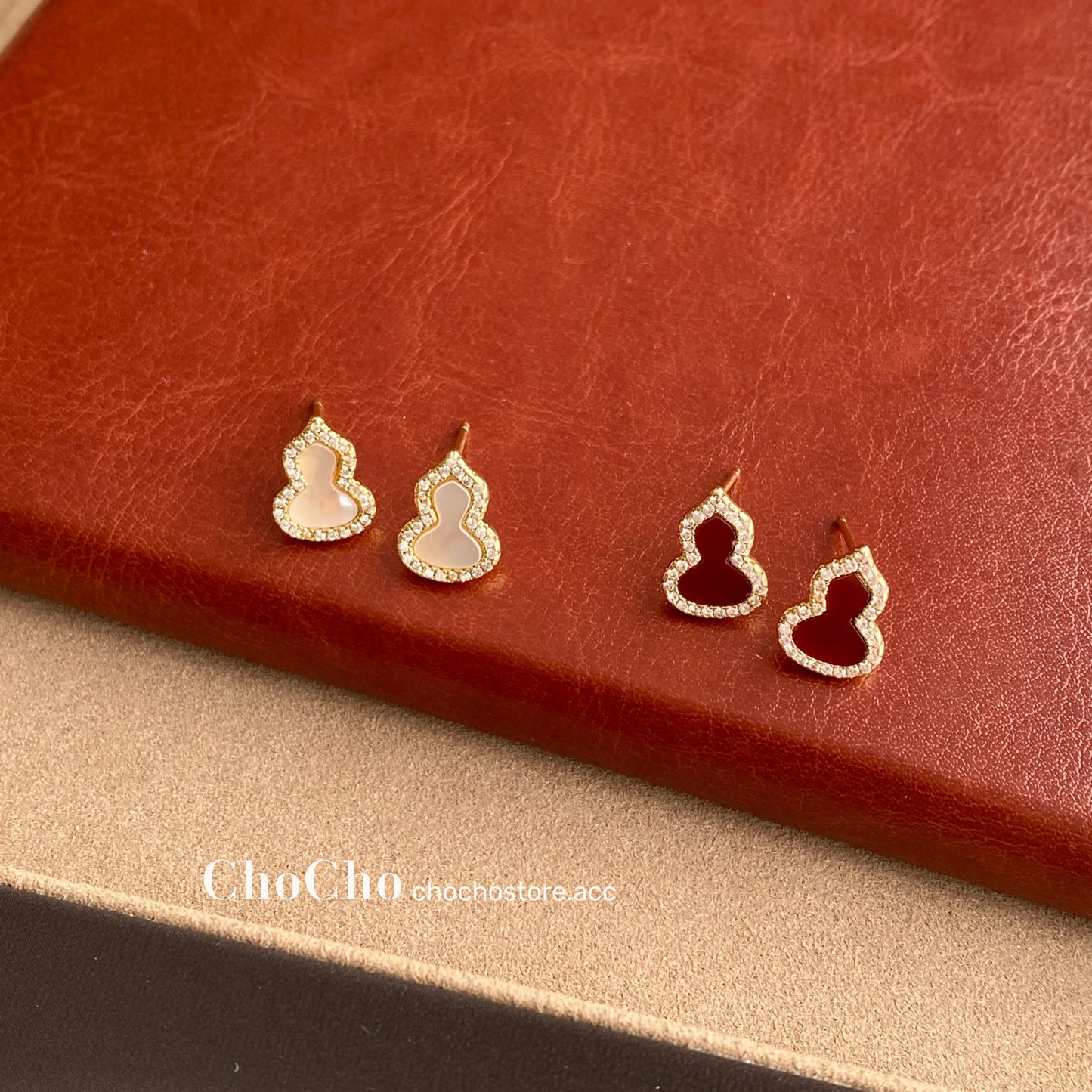 Chocho/New Year Ankela Red Gourd Earrings Female Wine Red New Year Niche Temperament Fancy Earrings Earrings