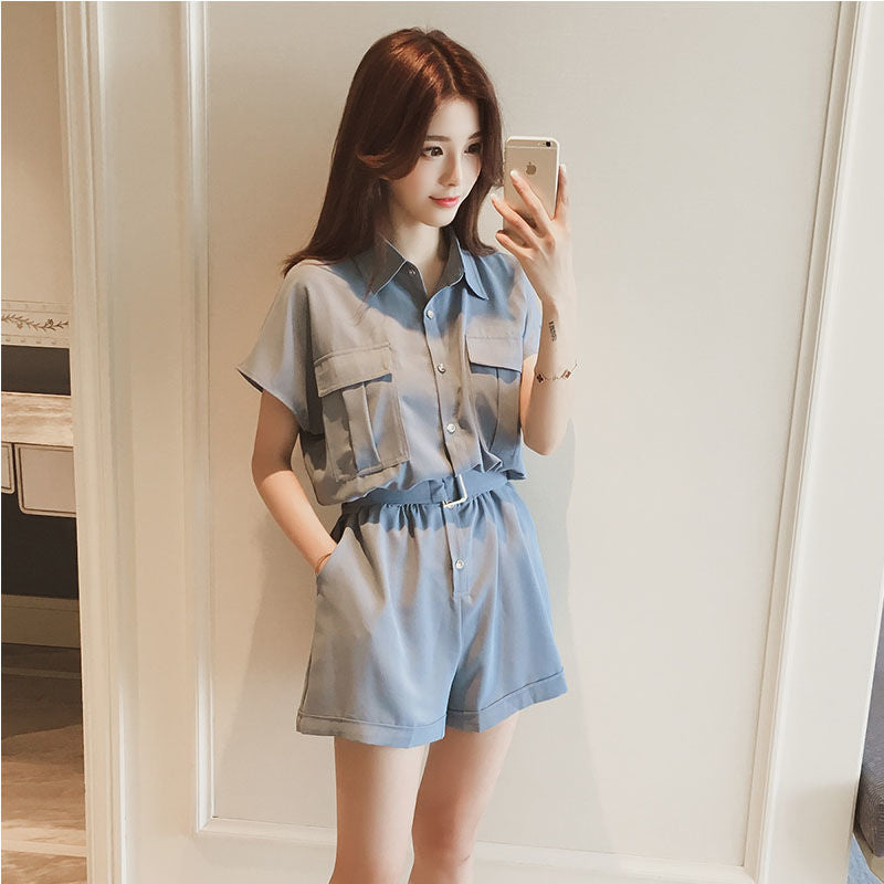 New Summer Women Fashion Solid Jumpsuits Female Elastic