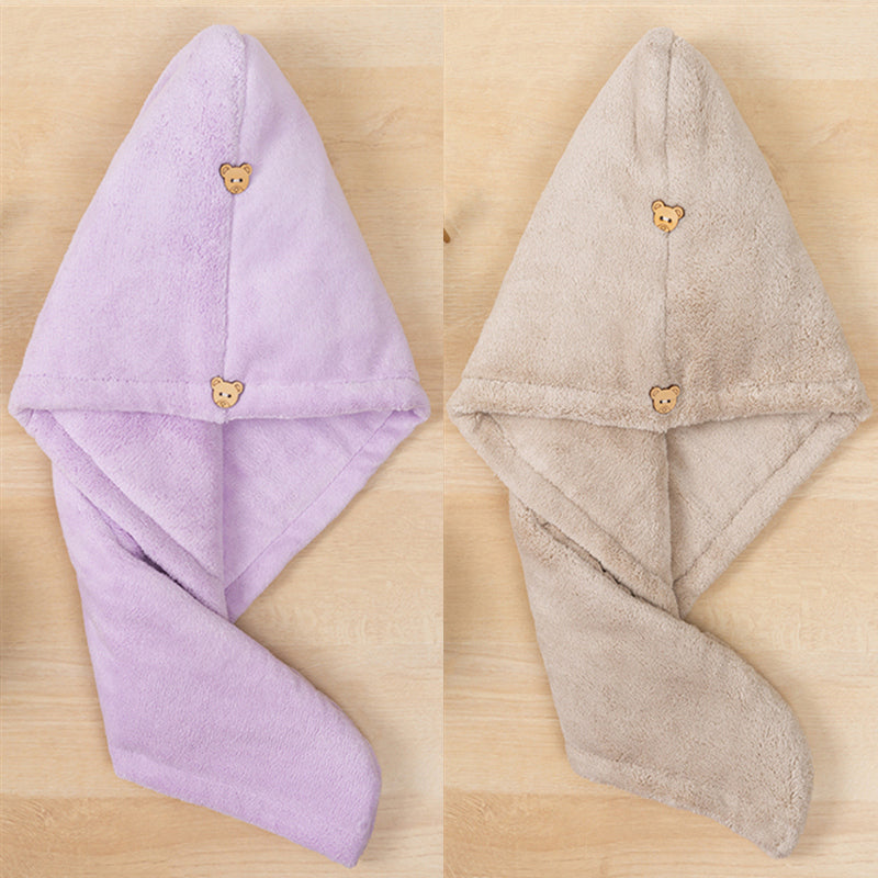 Student Bath Towel Double Layer Thickened Quick Hair Dry Cap