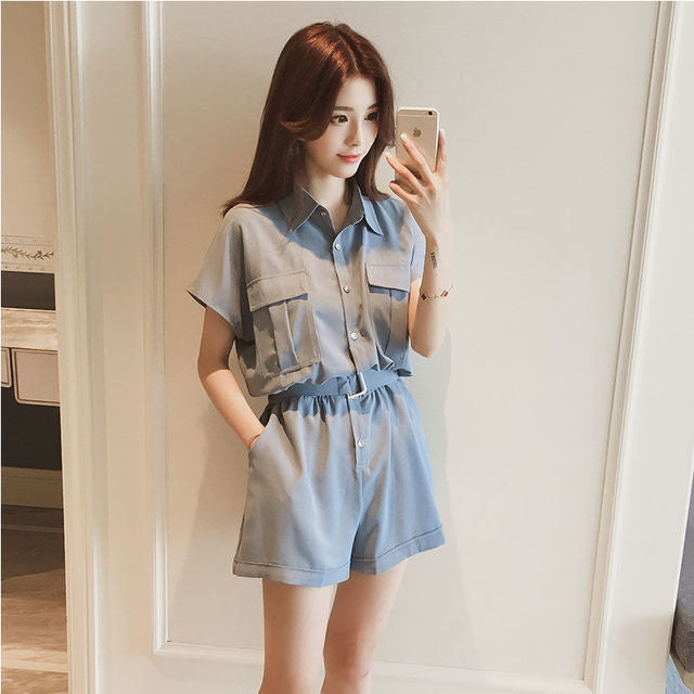 New Summer Women Fashion Solid Jumpsuits Female Elastic