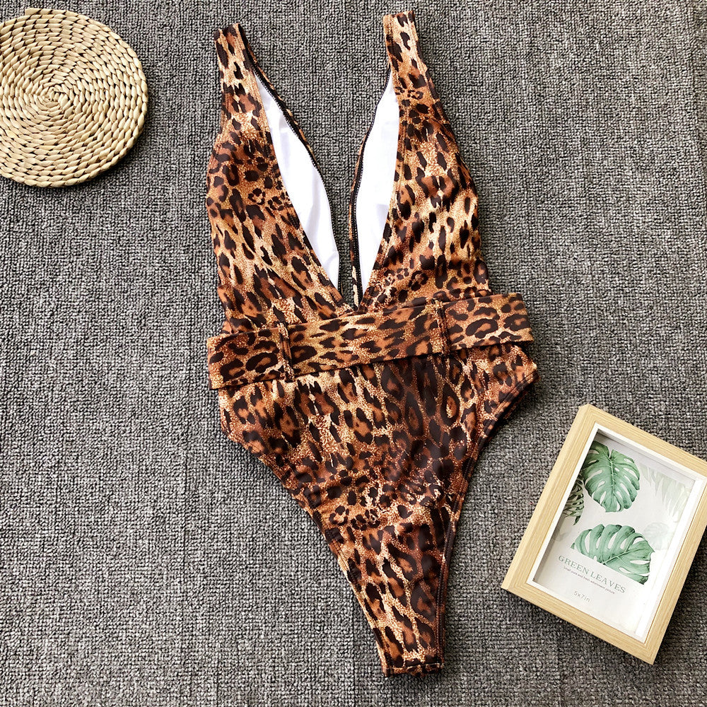 Sexy Pure Deep V Backless Swimwear Maillo