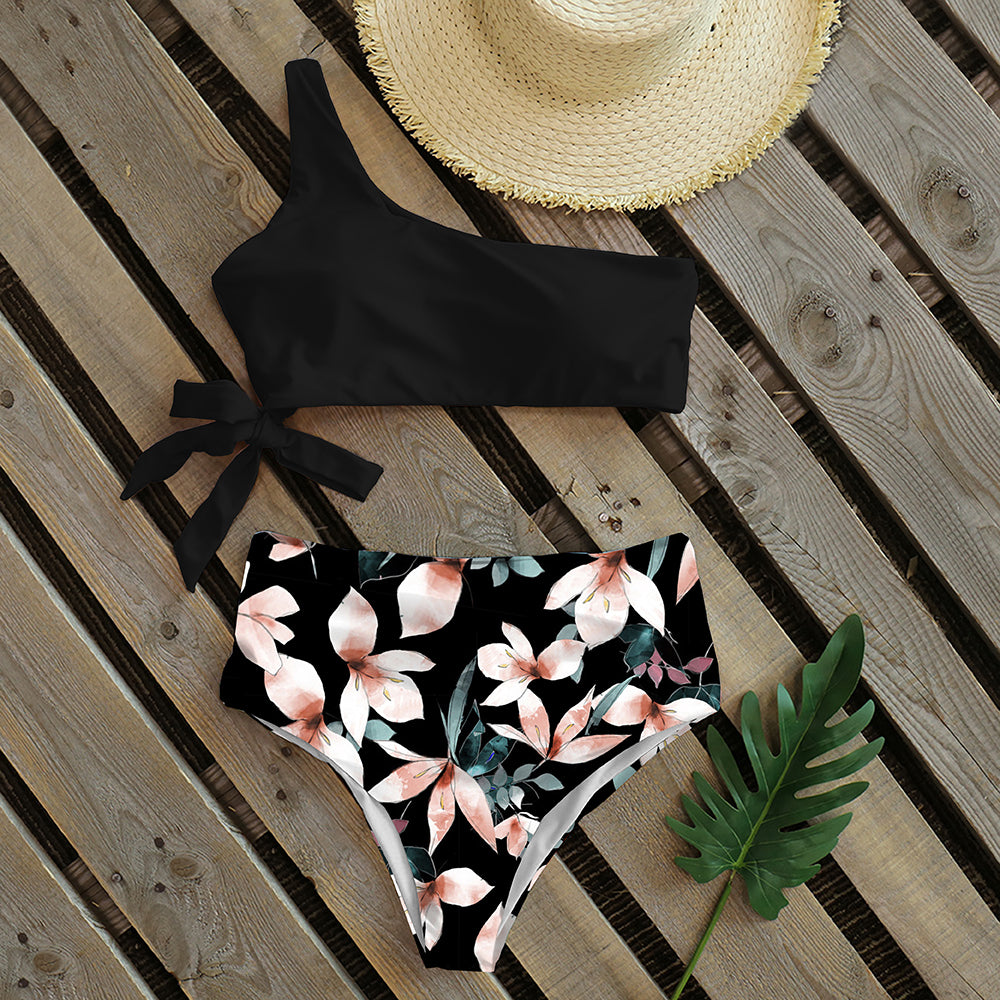 Sexy Bikinis Women New One Shoulder Swimwear High Waist