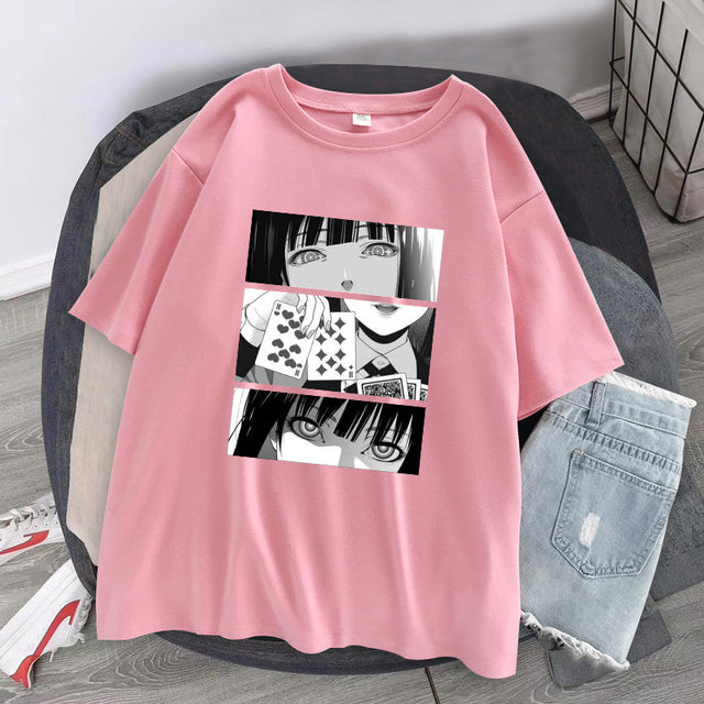 Japanese Anime Kakegurui T Shirts Cosplay Short Sleeves Summ
