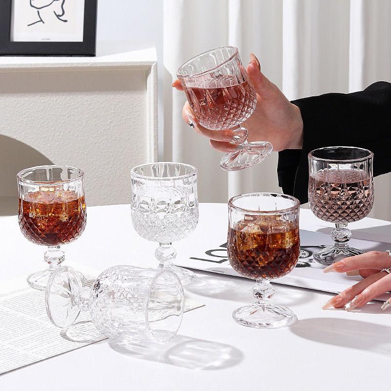 Hot Wine Glass Lead-Free Glass Diamonds Red Wine Glass Cognac Cup Wine Champagne Glass Whiskey Shot Glass Dessert Wine Chicken