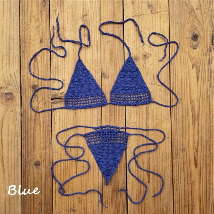 European and American Hot Sunbath Crochet Bikini Micro Swimsuit Micro Swimwear Bikini
