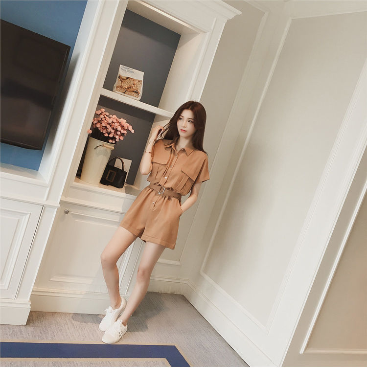 New Summer Women Fashion Solid Jumpsuits Female Elastic