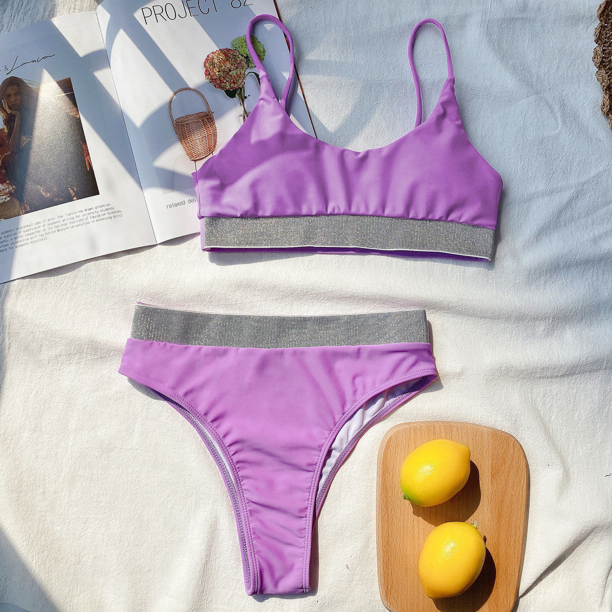 Sport Bikini Women Swimwear T-Shirt Female Swimsuit Two-Pie