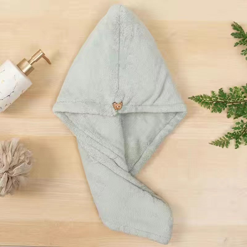 Student Bath Towel Double Layer Thickened Quick Hair Dry Cap