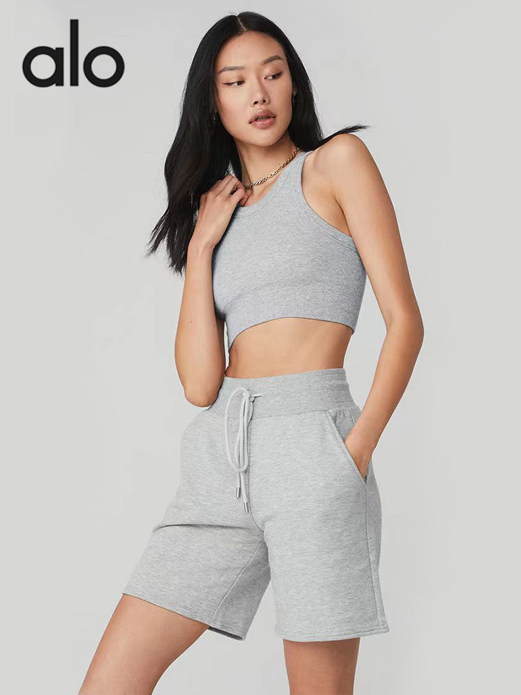 Alo Yoga Seamless Nude Feel Turtleneck Yoga Vest with Chest Pad Bubble Wrap Push-up High Intensity Exercise Intimates Outwear