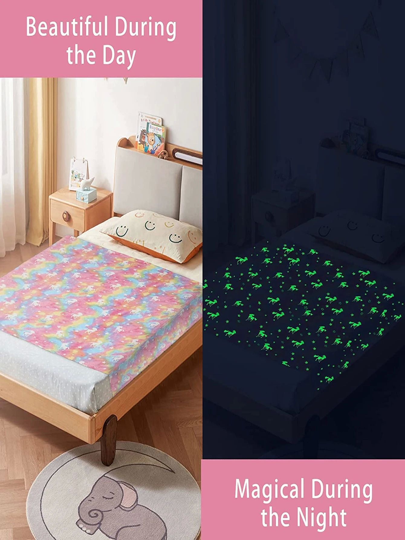 Luminous Unicorn Dinosaur Throw Blanket for Girls Boys Plush