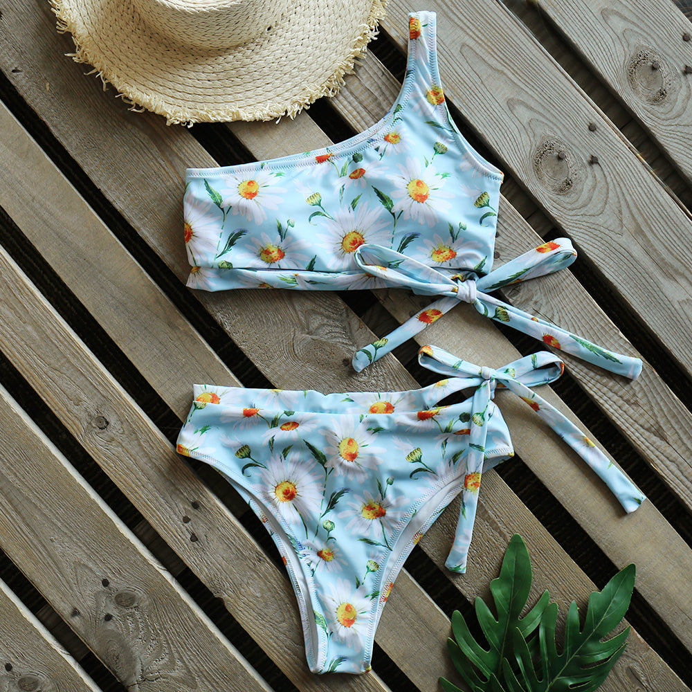 Sexy Bikinis Women New One Shoulder Swimwear High Waist