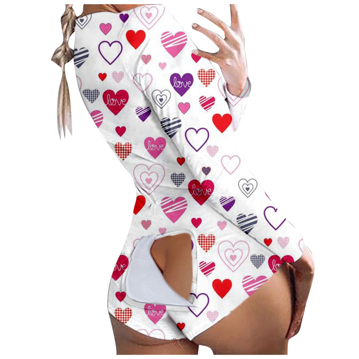 Butterfly Print Short Jumpsuits Pijamas Women Button Flap Se