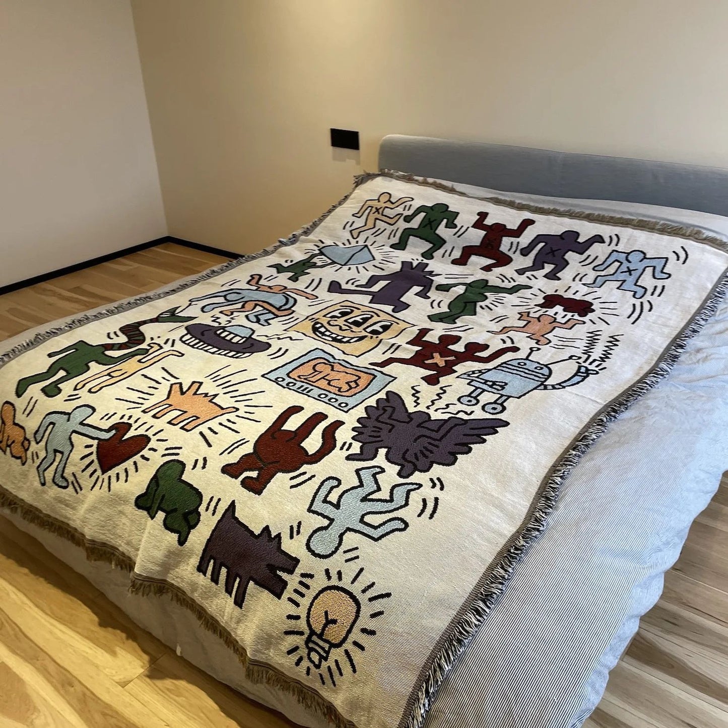 Textile City Ins Jigsaw Puzzle Throw Blanket Jacquard Weave