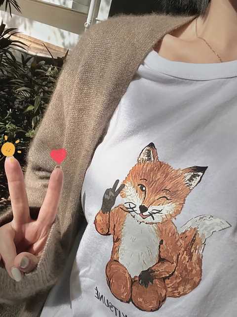 Rowling Women Fox Print Graphic Tees Summer O Neck Short Sle