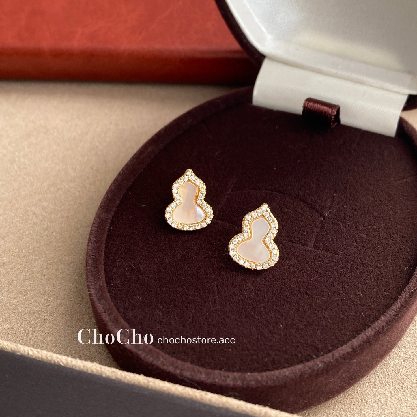 Chocho/New Year Ankela Red Gourd Earrings Female Wine Red New Year Niche Temperament Fancy Earrings Earrings
