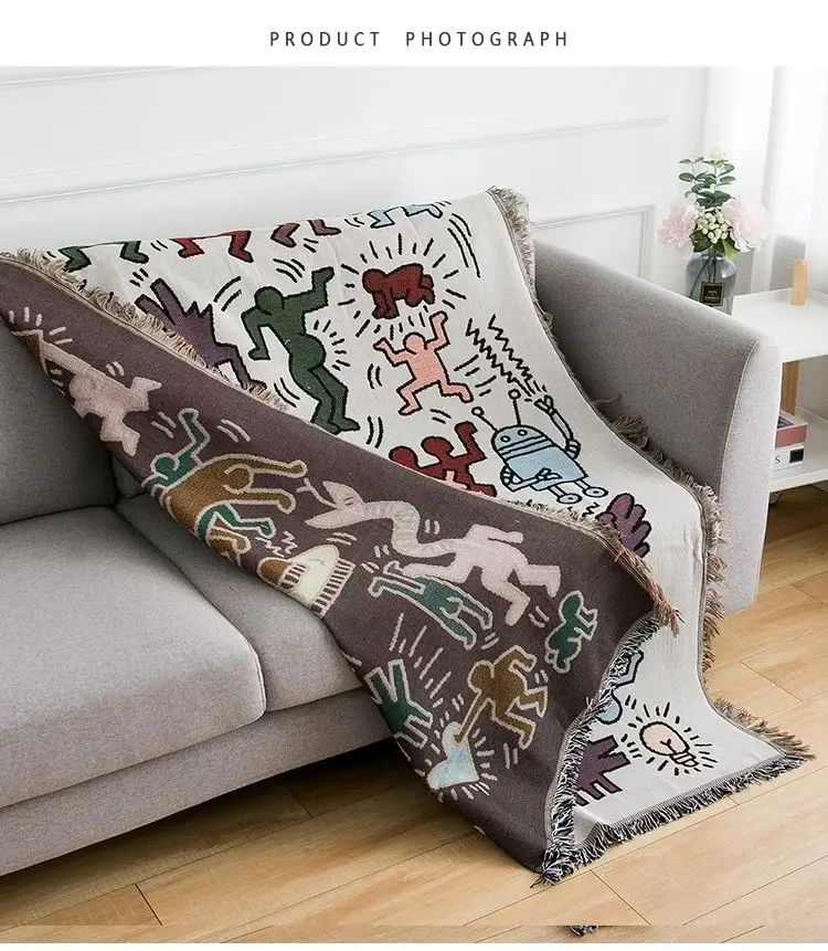 Textile City Ins Jigsaw Puzzle Throw Blanket Jacquard Weave
