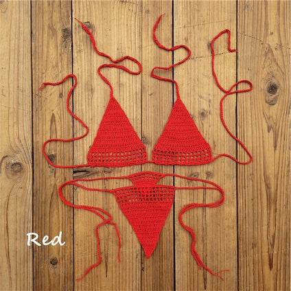 European and American Hot Sunbath Crochet Bikini Micro Swimsuit Micro Swimwear Bikini