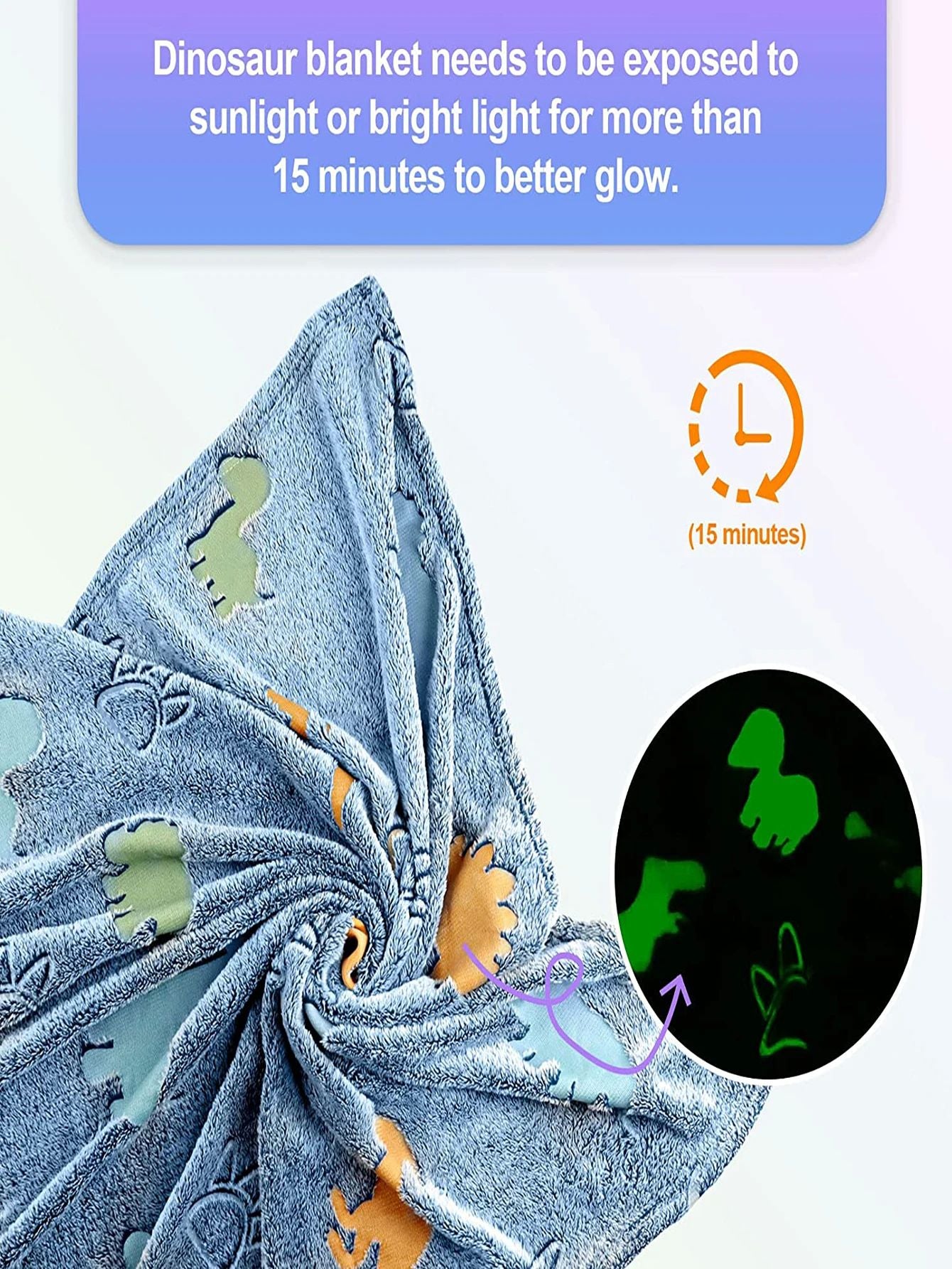 Luminous Unicorn Dinosaur Throw Blanket for Girls Boys Plush