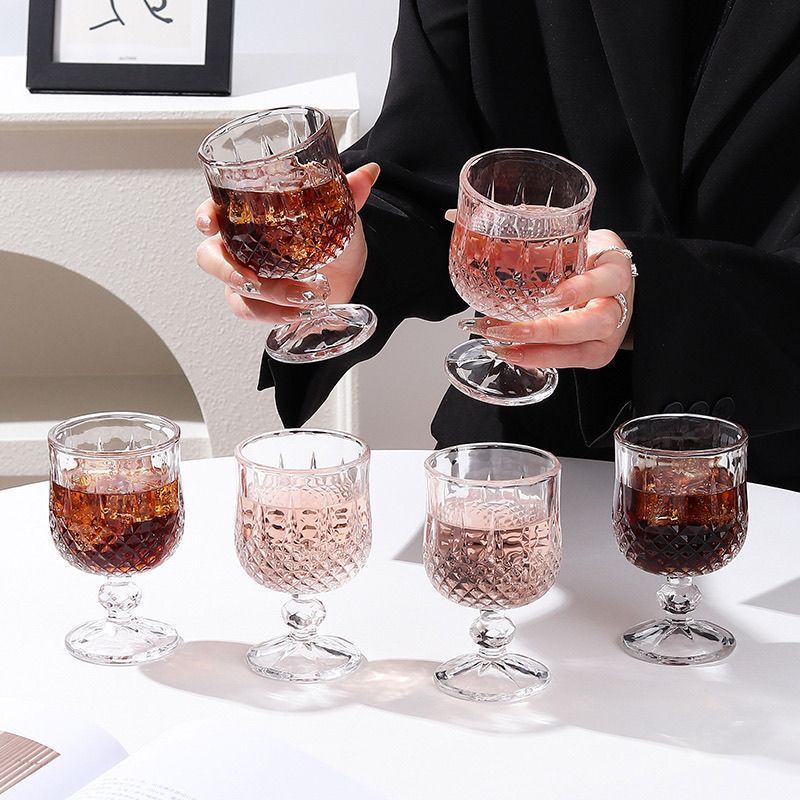 Hot Wine Glass Lead-Free Glass Diamonds Red Wine Glass Cognac Cup Wine Champagne Glass Whiskey Shot Glass Dessert Wine Chicken