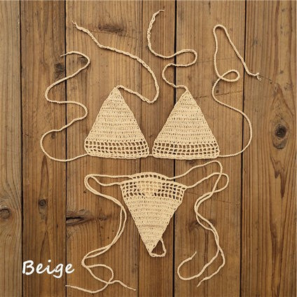 European and American Hot Sunbath Crochet Bikini Micro Swimsuit Micro Swimwear Bikini
