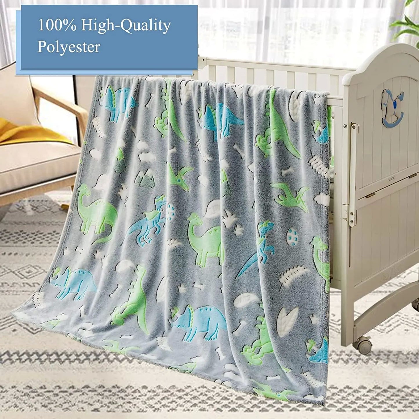 Luminous Unicorn Dinosaur Throw Blanket for Girls Boys Plush
