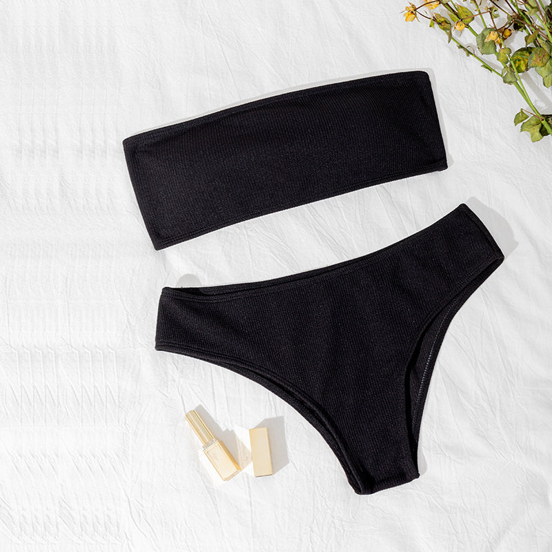 New Bikini High Waist Strapless Sexy Bikini Women Swimwear W