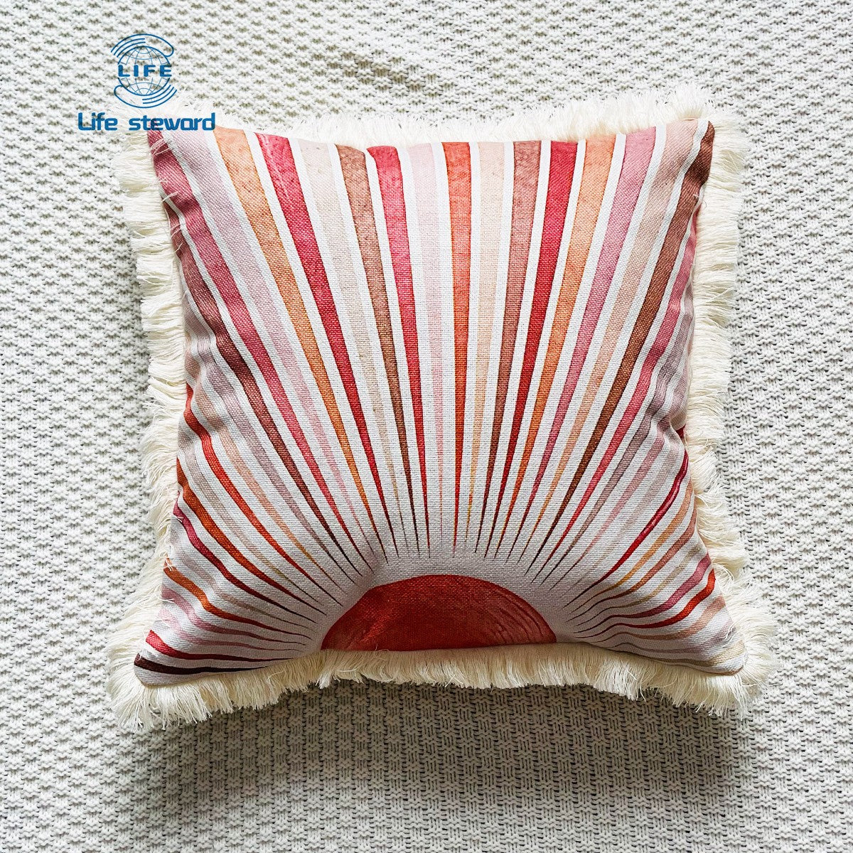 Tassel Edge Cotton Linen Pillowcase Home Decor Cushion Cover