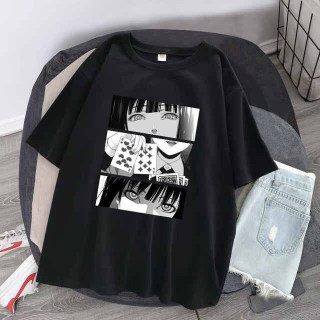 Japanese Anime Kakegurui T Shirts Cosplay Short Sleeves Summ