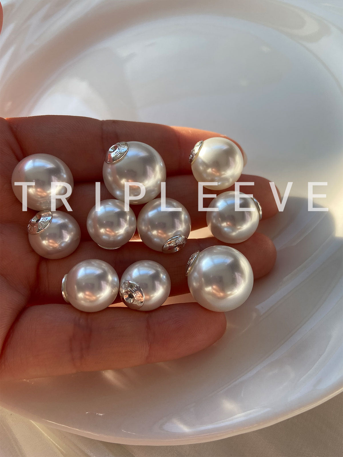 Homemade Cold White Bulb! One Style for Triple-Wear Cold Light Australian White S999 Silver Pearl Earrings Size Beads Front and Rear Wear
