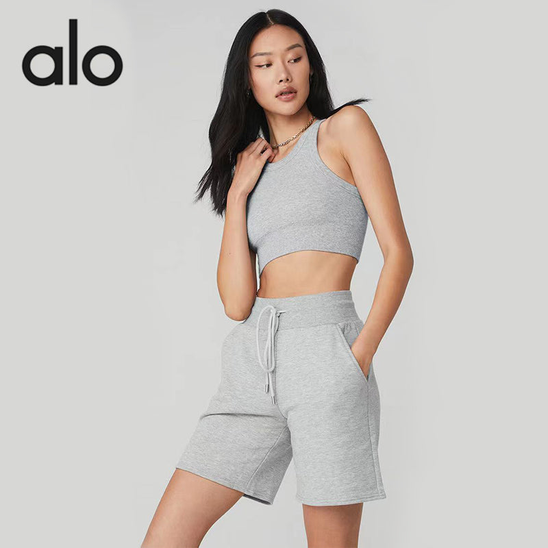 Alo Yoga Seamless Nude Feel Turtleneck Yoga Vest with Chest Pad Bubble Wrap Push-up High Intensity Exercise Intimates Outwear