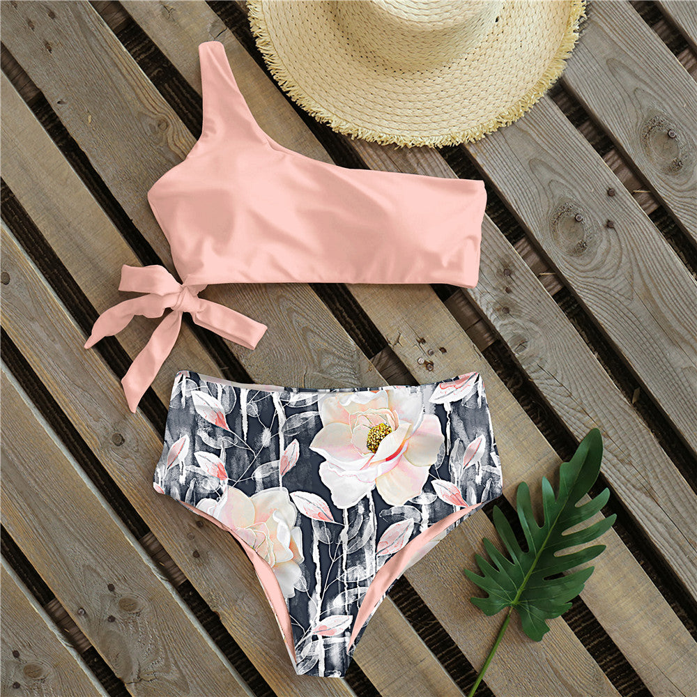 Sexy Bikinis Women New One Shoulder Swimwear High Waist